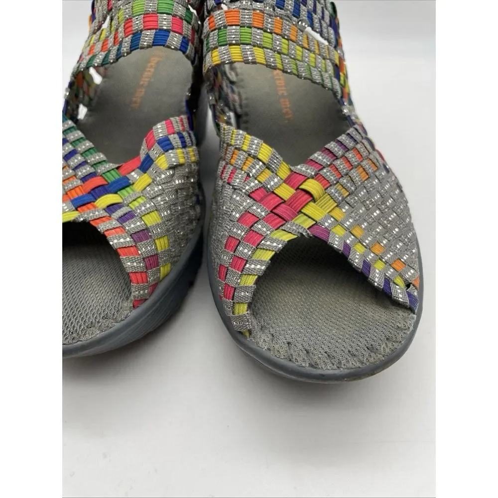 Bernie Mev Sandals Size 9 US 40 EU Wedge Rainbow Woven Womens Colorful Shoes‎